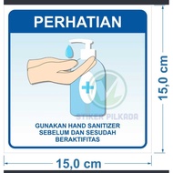 Hand Sanitizer Sticker Hand Washing Sticker/ Size 15x15