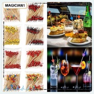MAGICIAN Bamboo Pick, Wooden Disposable Cocktail Fork,  Picnic Party Supplies Cocktail Pick Picnic W