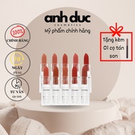 [Genuine] 3ce Soft Matte Lipstick Transparent Cover - Full Color - Free Lipstick Brush