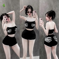SUPER HOT TWO-STRING HAND BIKINI SET BEACH PC THICK RIBBED ELECTRIC alohashop91