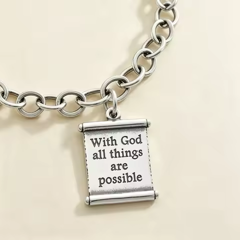 S925 sterling silver James Avery "All Things Are Possible" Scroll Charm