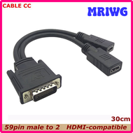 MRIWG DMS 59 Pin เป็น2 HDMI เข้ากันได้กับตัวผู้กับตัวเมียตัวแบ่งสัญญาณวิดิโอสายเคเบิลอะแดปเตอร์สำหรั