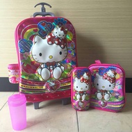Hello Kitty Children's Trolley Bag set 4 in 1 School Bag 6 WHEELS