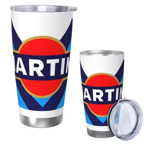 Martini Racing Stainless Steel Tumbler Vacuum Insulated Mug Thermal Cold Cup Straws With Lid 20oz