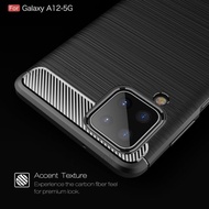 Samsung A12 Case Black Carbon Silikon Soft Case Samsung Galaxy A1