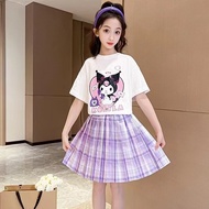 Angugu Áo thun cho trẻ em bé gái cotton kulomi Sao sương Đầm cô gái mùa hè trẻ em ngắn tay T-Shirt e