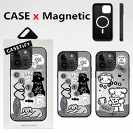 High quality Magnetic phone case CASETiFY【Butter sticker】For iPhone 15 Pro Max 14 13 Pro Max Cute puppy Fashion Mirror effect shockproof hard Cover with Box packing