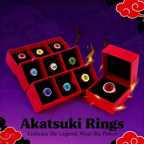Hot Anime Accessories Ring Akatsuki Itachi Red Kanji Ring Naruto Shippuden Single Ring Boxed Gift