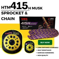 EX5 DREAM WAVE100 EX5 CLASS C70 GBO 415H MUSK-132L HTM 415 SPROCKET SET PURPLE CHAIN YTZ5S YB4 YB5L