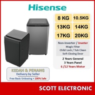 Hisense 8KG 10.5KG 13KG 14KG 20KG Fully Auto Inverter Washing Machine Mesin Basuh