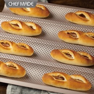 CHEFMADE Perforated Baguette Pan 15-Inch 4 Wave Loaves Non-Stick Ultra-Ventilate French Bread Pan 2.