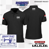 Poloshirt Collar T-Shirt ADULT CLOTHES MEN'S T-SHIRT, CNN INDONESIA LOGO T-SHIRT --Vimelnesha