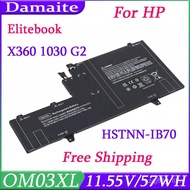 🔥NEW OM03XL Laptop Baery For HP EliteBook X360 1030 G2 HSN-I04C HSTNN-IB7O 863167-171 863167-1B1 11.