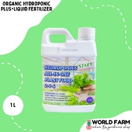 Organic Hydroponic PLUS+ Liquid Fertilizer / Fertiliser (NPK 3:2:3 + TE), 1L