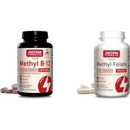 Jarrow Formulas Maximum Strength Methyl B-12 5000 mcg, Dietary Supplement Extra Strength Methyl Fola