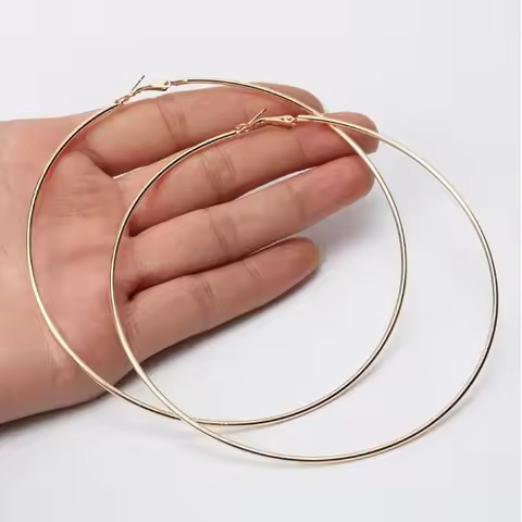 8/10mm Large Circle Hoop Earrings Silver Color for Women Round Big Circle Earrings Hoops Ear Rings P