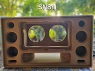 ตู้ลำโพงบลูทูธDIY SN811 แบนพาส 6.5"/2 กลาง3"/4 แหลม 2"/2hk พร้อมอะคิริคหน้า mdf12mmขนาด56×31×33