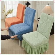 1Pcs Leaf Jacquard Elastic Chair Cover With Skirt All-inclusive Elastic One-piece Dining Chair Cover