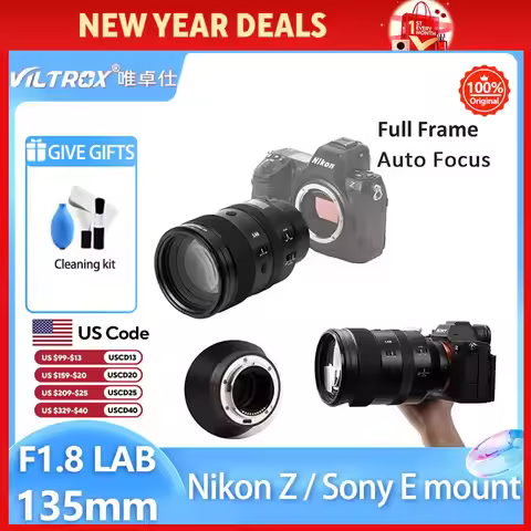 VILTROX 135mm F1.8 LAB AF Full Frame Auto Focus Telephoto Camera Lens for Sony E FE Mount A7R5 A7MIV