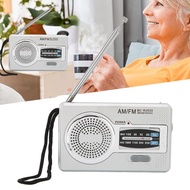 AM FM Transistor Radio DSP Chip Portable Pocket Mini Radio With Loudspeaker Headphone Jack Silver Gr