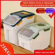 rice dispenser 25kg storage 25/15/10kg PP Rice Bucket Rice Storage Container with wheels Insectproo