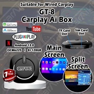 <CarAikit> GT-8 Carplay Ai Box 8GB+128GB Android 13 automobiles Android system Wireless Apple Carpla
