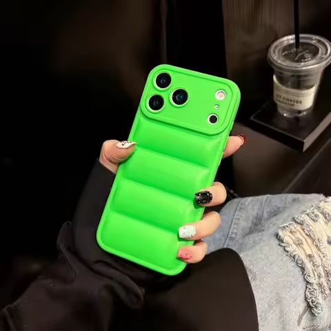 Luxury Down Jacket Silicone Shockproof Case for IPhone 17 Air 16 15 14 13 12 Pro Max Winter Colorful