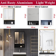 ALUMINIUM Bathroom Cabinet Storage Mirror Box with Mirror Ceramic Sink Kabinet Shelf Rack Mirror Cabinet Toiletries