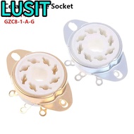 LUSIT 1Pcs Ceramic Tube Socket, 8Pin K8A DIY Valve Base, Durable Octal PCB Mount Tin-Plated GZC8-1-A