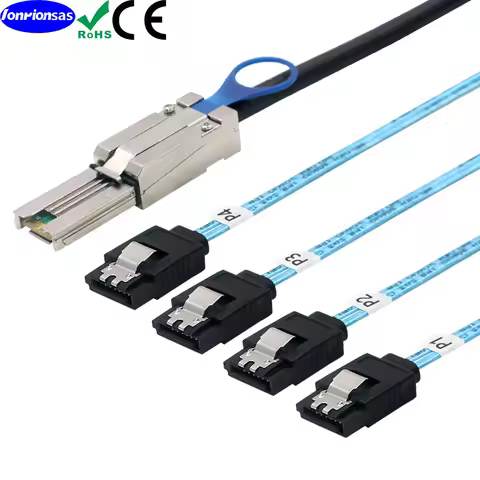Mini SAS 26Pin SFF-8088 Male to 4 SATA 7Pin Female Cable Target/Backplane Connecting cable 0.5m/1.0m