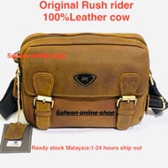Ready stock malaysia Rush Rider Leather Long Sling Bag Men Shoulder Bag Cross Body Messenger Leather