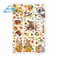 Fall Window Cling Sticker Thanksgiving Fall Window Stickers for Party Supplies Window Glass Decorati