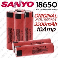 ORIGINAL SANYO NCR18650 GA 18650 3500mAh 3.7V Li ion Lithium Rechargeable Battery 10A High Drain power Capacity JAPAN