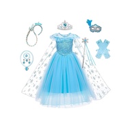 Elsa Costume Girls Summer Genuine elsa Dress Skirt Fashionable Children Frozen elsa Costume