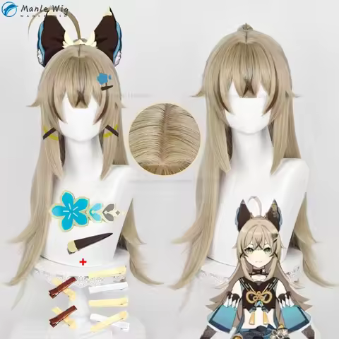 Kirara Cosplay Wig 75cm Flaxen Blend Kirara Cosplay Anime Cosplay Wigs Heat Resistant Synthetic Hair