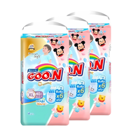 (ยกลังx3) Goon ผ้าอ้อม กูนน์ มัมมี่ คิส พรีเมี่ยม ซอฟต์ (ไซส์ NB-3XL) กูนน์6แก้ว แพมเพิส ผ้าอ้อมเด็ก