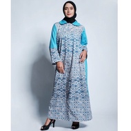 Fashion BATIK TRUSMI Atasan Wanita Dress Gamis Batik Kombinasi INDG