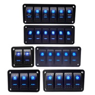 Car RV Yacht Switch Panel Car Combination Switch Panel Rocker Switch with Light 12V/24V