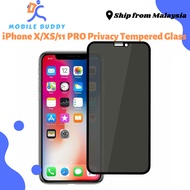 MB iPhone X/XS/11 Pro Privacy Full Screen Tempered Glass Screen Protector