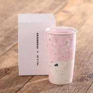 2017 星巴克 Starbucks x Paul &amp; Joe 貓咪 雙層 馬克杯 粉嫩 櫻花 限量