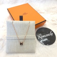 Hermès Mini POP H 項鍊 黑/玫瑰金