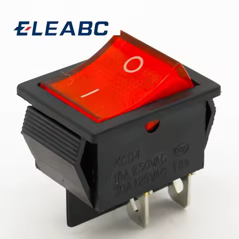 2Pcs/Lot Red 4 Pin Light On/off Boat Button Switch 250V 16A AC AMP 125V/20A