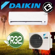 (WEST) Daikin 1.0HP 1.5HP  Aircond - Non Inverter Wall Mounted (R32) Air Conditioner