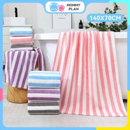 【Ready Stock】Quick-Drying Towel 70x140cm Water Absorbent Stripe Soft Breathable Coral Velvet Bath To