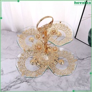 Glass Fruit Tray Cake Candy Serving Tray Platter Home Kitchen Hotel Party 4GAC