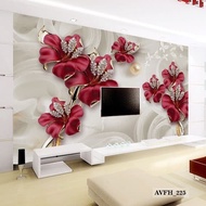 Wallpaper Dinding Custom 3D - Wallpaper Custom Motif Bunga