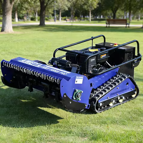 Customized Small intelligent robot lawn mower track type 800mm 1000mm remote control lawn mower CE E