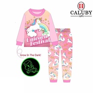 [SG SELLER] Caluby kids Glow in the Dark Pyjamas girls sleepwear unicorn frozen paw patrol skye sofia ariel mermaid