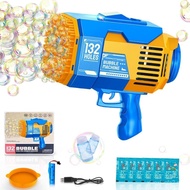 Upgraded 132 Holes Bubble Machine Gun,Bazooka Bubble Machine,Rocket Bubble Gun Bubble Machine,Summer