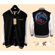 Beyblade X Gear Chip Anime Varsity Baseball Jacket Cobalt drake logo